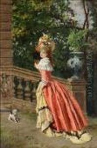 Dama Con Cagnolino by Francois Brunery