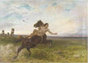 Mazeppa Fuyant Les Loups by Pierre Auguste Brunet-Houard