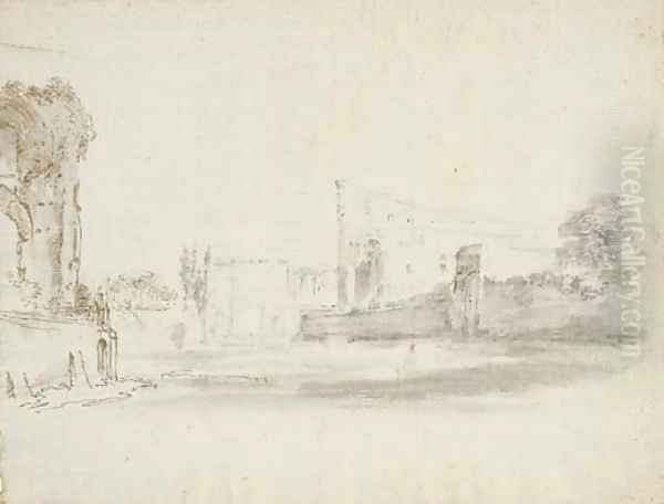 A view of the Roman Forum with the Colosseum and the Arch of Constantine - view 1
