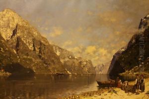 Fischer Am Bergsee by Ferdinand Brunner