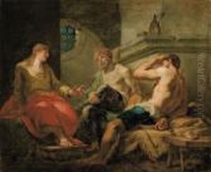 Giuseppe Interpreta I Sogni Ai Suoi Compagni In Prigione by Girolamo Brusaferro