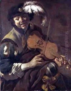 A Boy Playing the Violin by Hendrick Ter Brugghen