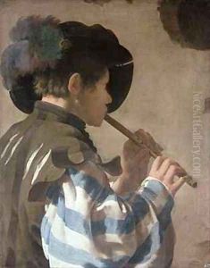 Knave Playing a Fife by Hendrick Ter Brugghen