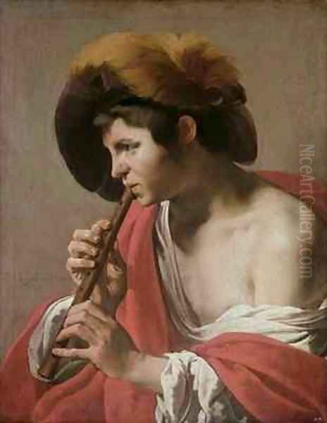 Knave Playing a Recorder - view 1