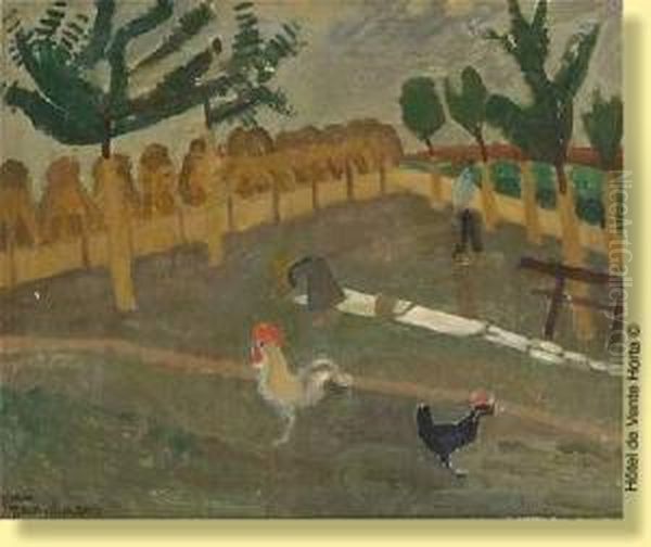 Coq Et Poule Dans Un Jardin - view 1