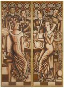 Deux Dessins Aquarelles by Jean Brusselmans