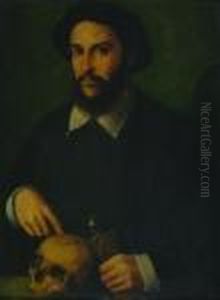 Portrait Of A Gentleman With A Skull