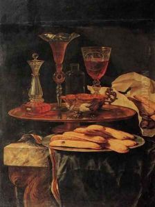 Still-Life with Crystal Glasses and Sponge-Cakes by Christian Berentz