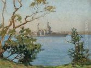 Ship From Us Battle Fleet, Sydney Harbour by Charles David Jones Bryant