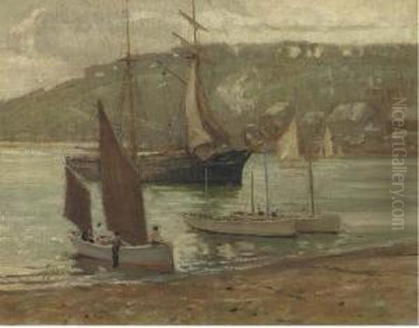 Vessels In A Cove, Cornwall - view 1