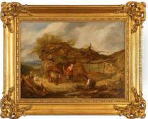 Farmyard Scene by Henry Charles Bryant