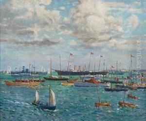 The Royal Yacht Victoria And Albert-naval Review by Henry Charles Bryant