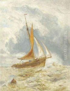 A fishing vessel at sea by William Joseph Caesar Julius Bond