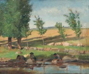 Washing Clothes At The Rivers Edge