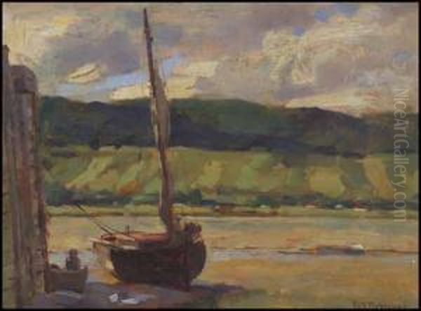 Sailboat At Low Tide - view 1