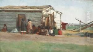 'an Indian School': A Gathering Outside A School by William Brymner