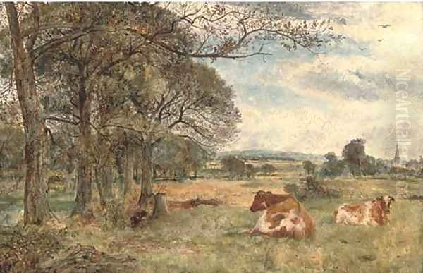 Cattle grazing, with Sefton Church beyond - view 1