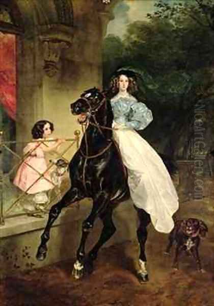 The Horsewoman, Portrait of Giovanina and Amacilia Paccini, wards of Countess Samoilova - view 1