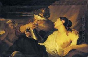 Lot and his daughters by Antonio Balestra