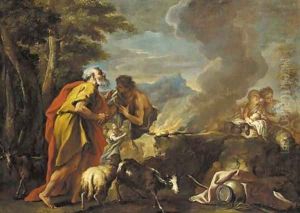 The meeting between Laban and Jacob by Antonio Balestra