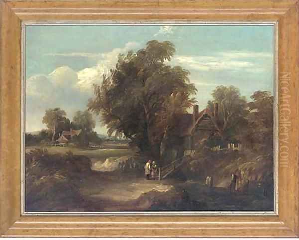 Travellers camped by a stream by Henry John Boddington