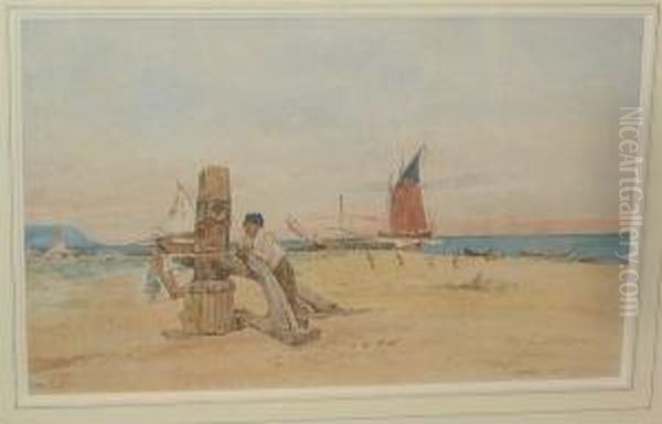 Fisherfolk On The Shore - view 1
