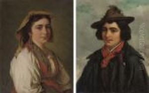 An Italian Boy In A Hat; And An Italian Girl In A Headscarf An Italian Boy In A Hat; And An Italian Girl In A Headscarf