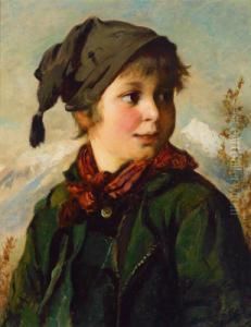 Madchen Und Knabenportrait by Josef Bche