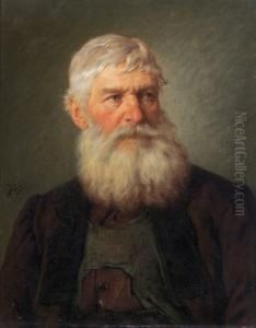 Portrait Of A Tyrolean Farmer by Josef Bche