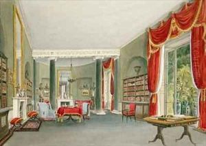Library and Drawing Room at Bromley Hill, Kent (Seat of the Right Hon. Charles Long)