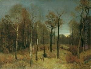 Herbstliche Waldlandschaft. by Karl Buchholz