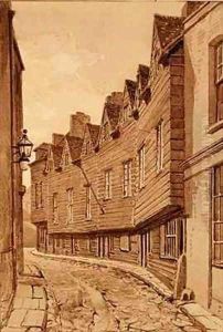 Old Houses in Mill Lane, Bermondsey by John Chessell Buckler