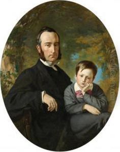 Father And Son (thomas Hopewell And His Son Timothy) by Frank Buchser