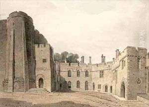 The Inner Court of Berkeley Castle, Gloucestershire, looking North-East by John Chessell Buckler