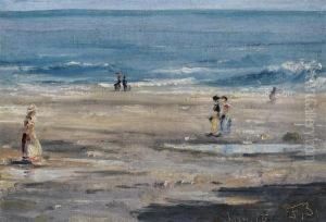 Walking By The Sea. 1876. Scarborough. by Frank Buchser