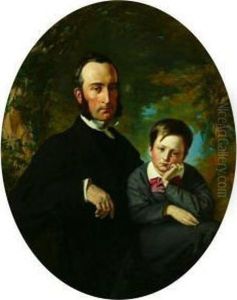 Thomas Hopewell With His Son, Timothy by Frank Buchser