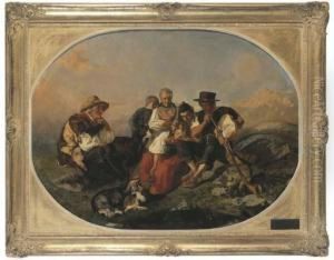 Wildheuerfamilie Am Abend Wildheuerfamilie Am Abend