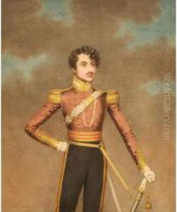 A Three Quarter Lengthportrait Of A British Military Officer by Adam Buck
