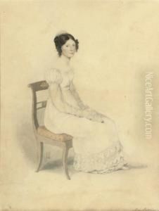 Portrait Of A Jean Gordon, Seated Wearing In An Empire Style Dress by Adam Buck