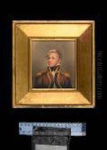 A Naval Officer, Wearing
Uniform, Dark Blue Coat With Gold Trimmed Facings And Collar, Gold
Epaulettes, Frilled White Chemise And Black Stock. by Adam Buck