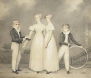 The Children Of George Augustus Moore Of Moorebrook, County Mayo, Ireland by Adam Buck