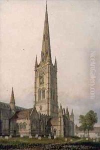 St. Walfram's Church, Grantham by John Chessell Buckler