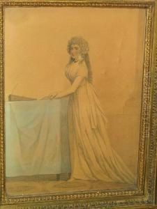 Portrait Of James Hornby Bond
(1774 - 1792), Full-length, Wearing Blue Coat And Holding A Black Hat
And Cane; And, Portrait Of Anne Wensley Bond, Full-length, Wearing White
Dress by Adam Buck
