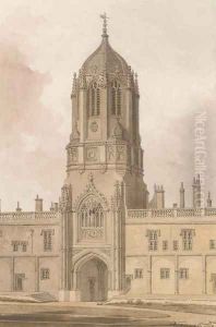 The Great West Entrance to Christ Church from the Quadrangle, Oxford by John Chessell Buckler
