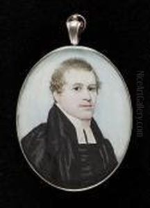A Vicar, Wearing Black Robes And White Bands