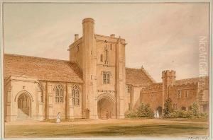 The Hall And Gateway Of Saint Cross, Near Winchester by John Chessell Buckler