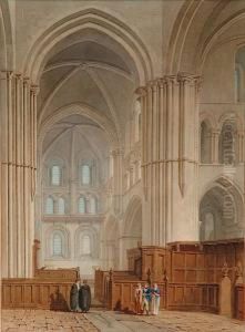 'the Transept Of The Church Of
Saint Cross, Near Winchester' And 'the Choir Of The Church Of Saint
Cross, Near Winchester' by John Chessell Buckler