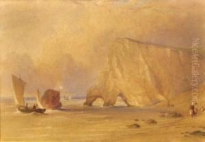 Figures And Sailboats In A Landscape