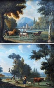 Chevaux En Liberte Pres D'un Chateau