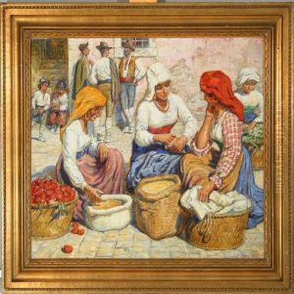 Italian Women On A Market - view 1